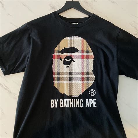 burberry shirt bape|bape shirt black and gray.